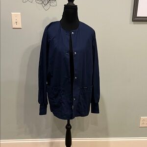 Landau Dark Blue Lightweight Scrub Jacket